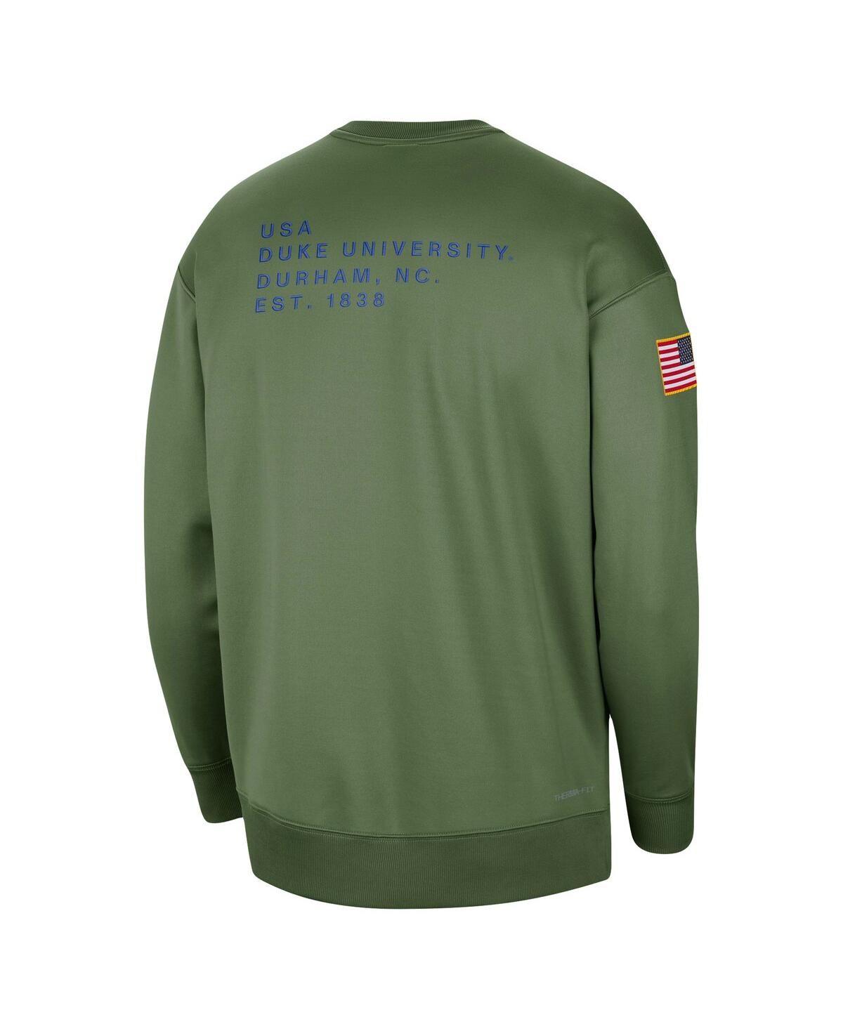 Shop Nike Women's  Olive Duke Blue Devils Military-inspired Collection All-time Performance Crew Pullover