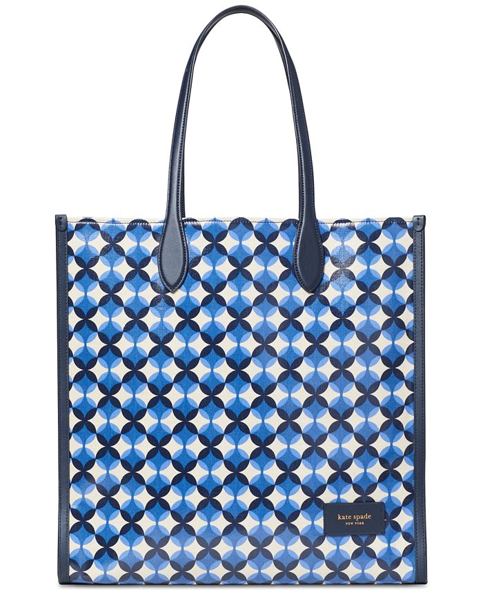 kate spade new york Gotham Patio Tile Printed Large Canvas Tote - Macy's