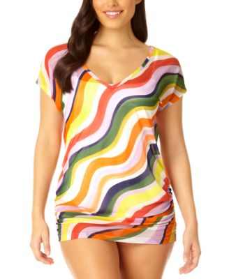Anne Cole Women's Printed Mesh Tunic Swim Cover-Up