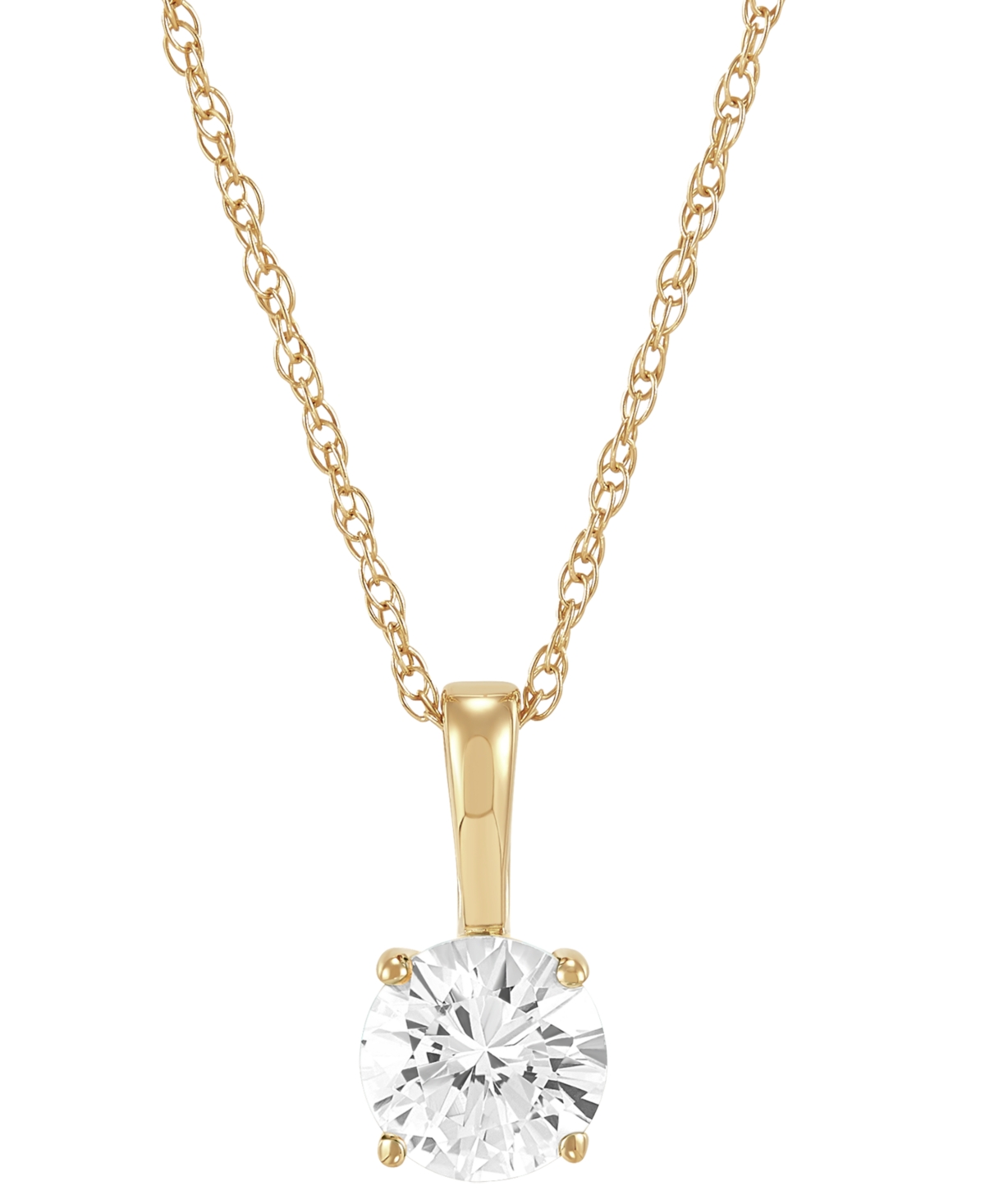 Macy's Kids' Birthstone Pendant In 14k Gold Or 14k White Gold In White Sapphire