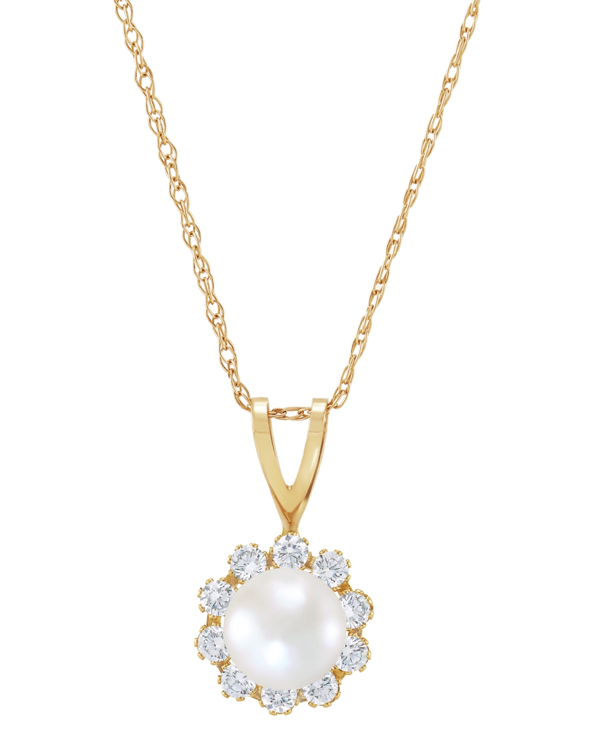 Macy's Kids' Birthstone Pendant In 14k Gold Or 14k White Gold In Pearl
