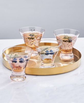 Party Stemless Martini Glasses, Set of 4