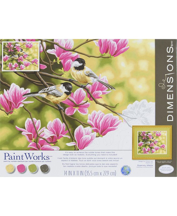 Paint Works Paint By Number Kit Chickadees & Magnolias Macy's