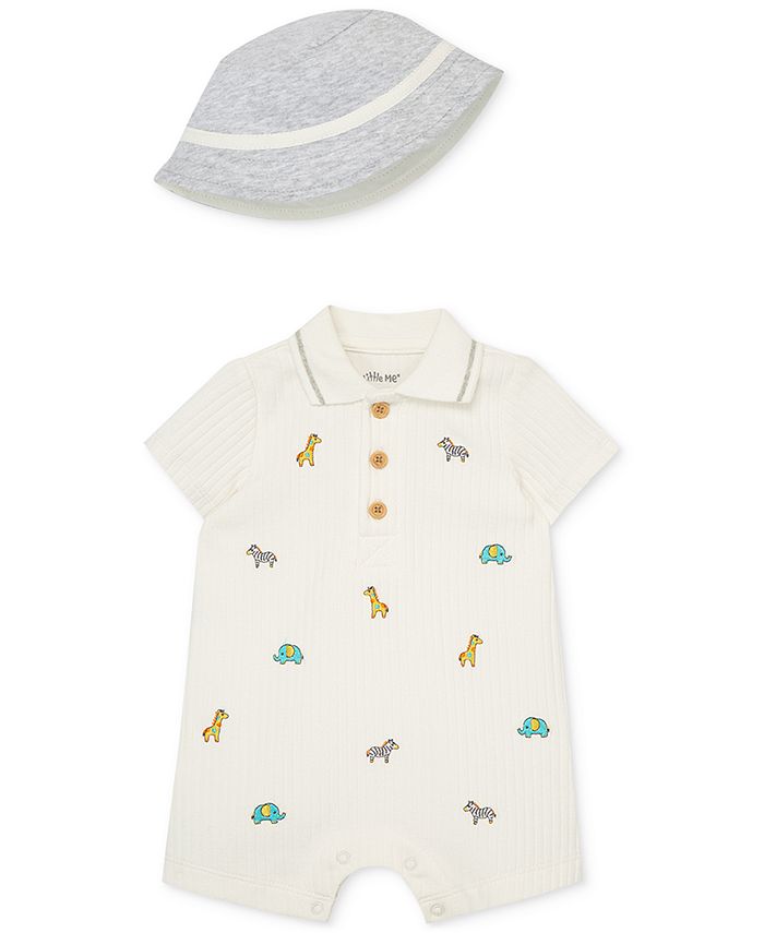 Little Me Baby Boys Safari Romper and Hat, 2 Piece Set Macy's