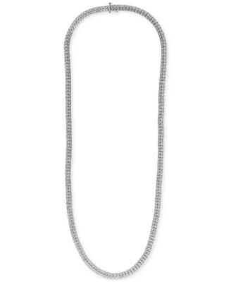 Men's Diamond 24 Double Row Necklace (1 ct. t.w.) in Sterling Silver or 14k Gold-Plated Silver