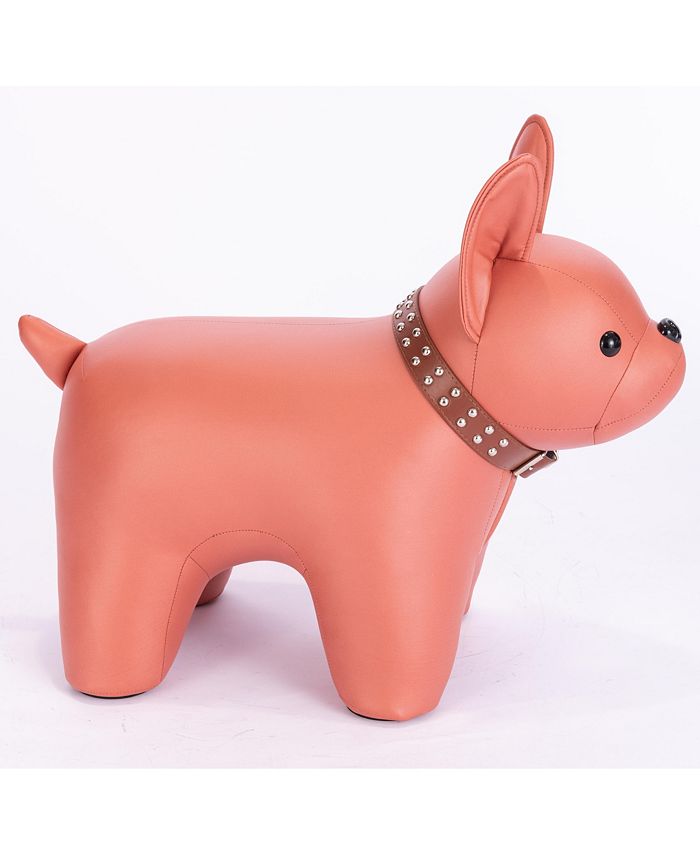 FC Design Animal Shape French Bulldog Ottoman for Kids Accent Footrest