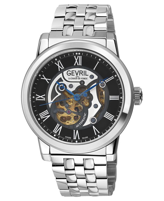 Gevril Men s Vanderbilt Swiss Automatic Silver Tone Stainless