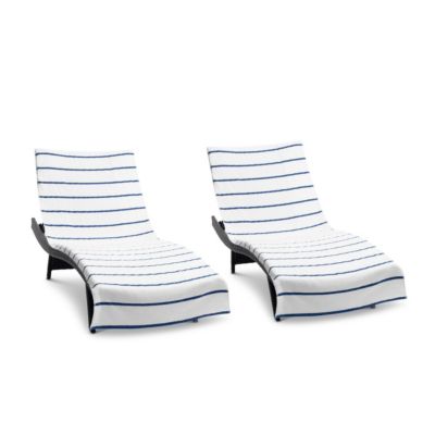 Cotton Terry Lounge Chair Covers, 2-Pack, 30" x 85" with Pocket Design