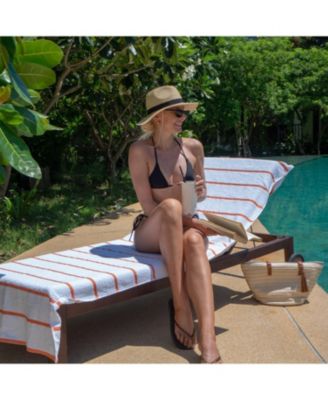 Cotton Terry Lounge Chair Covers, 2-Pack, 30" x 85" with Pocket Design