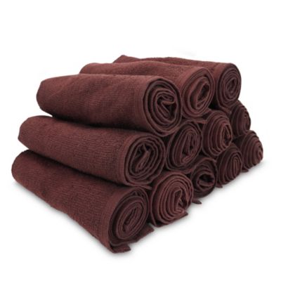 Bleach-Safe Cotton Salon Towels (12 Pack), Jr. Size 16x27 in., Solid Color, Absorbent Hair Drying Towel, Perfect for Salon and Spa