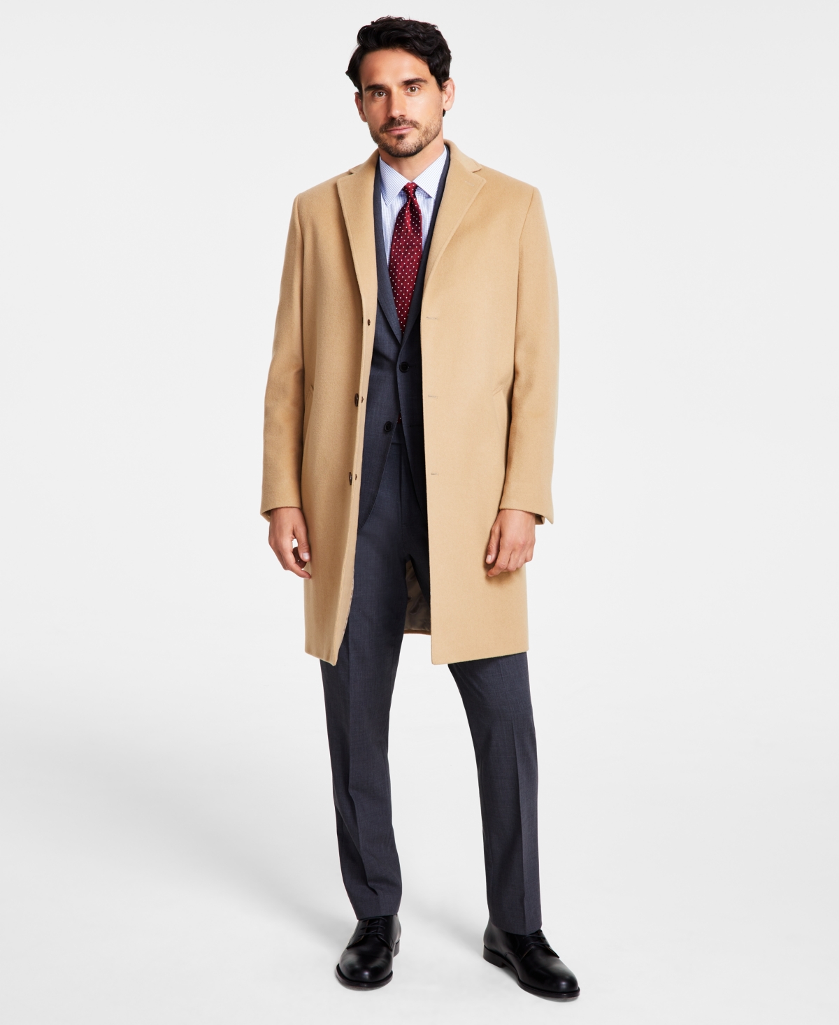 B by Brooks Brothers Men's Wool Overcoats - Camel