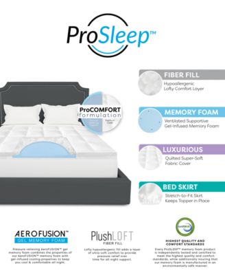 4" Hybrid Fiber and Memory Foam Mattress Topper, Twin XL, Exclusively at Macy’s