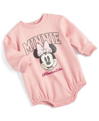 Bentex - Baby Girls Minnie Long-Sleeve Fleece Bodysuit