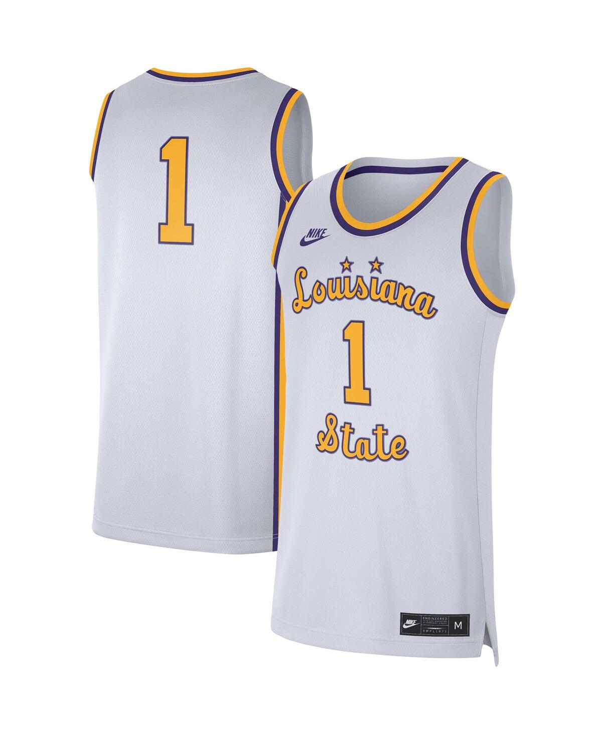 Men's Nike #1Lsu Tigers Replica Basketball Jersey - White