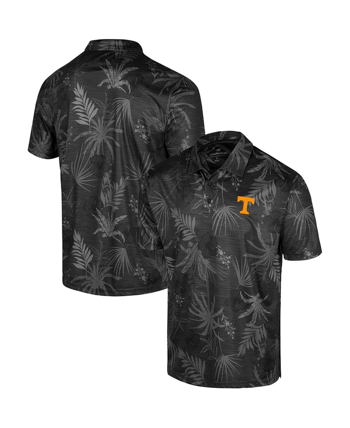 Men's Colosseum Black Tennessee Volunteers Big and Tall Palms Polo Shirt - Black