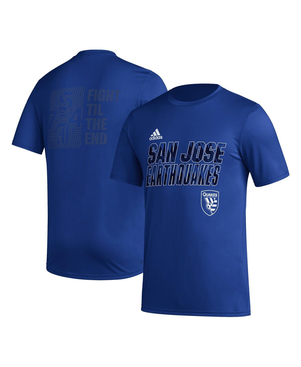 Shop Adidas Originals Men's Adidas Blue San Jose Earthquakes Team Jersey Hook Aeroready T-shirt