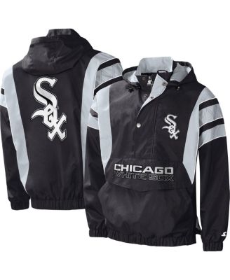 Men's Starter Black Chicago White Sox Impact Hoodie Half-Zip