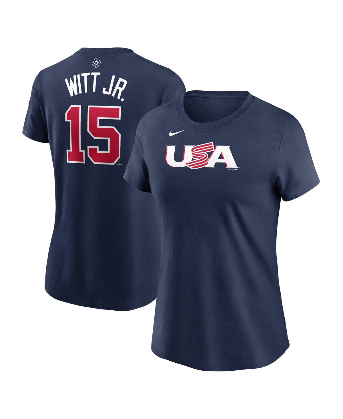 Nike Women's  Bobby Witt Jr. Navy Usa Baseball 2023 World Baseball Classic Name And Number T-shirt In Navy