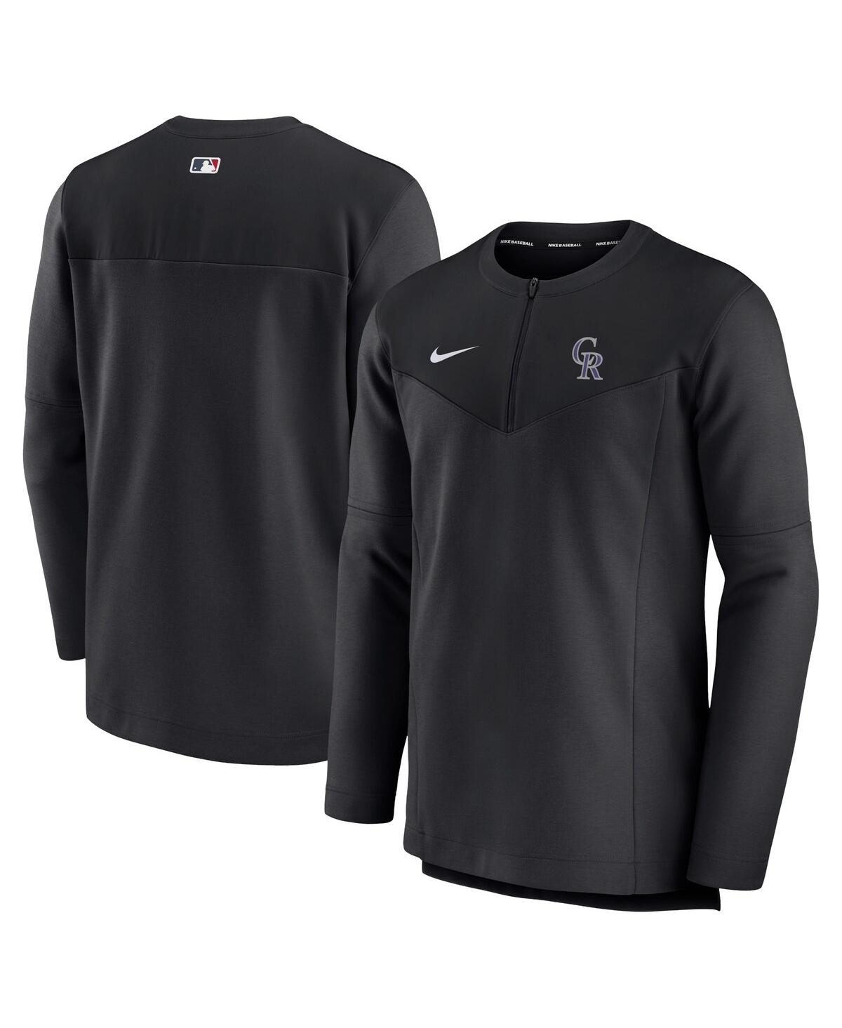 Men's NikeColorado Rockies Authentic Collection Game Time Performance Half-Zip Top - Black