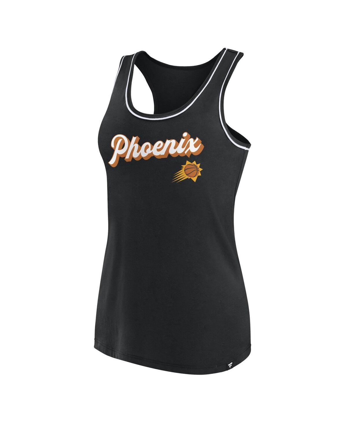 Fanatics Branded Black Phoenix Suns Wordmark Logo Racerback Tank Top In Black
