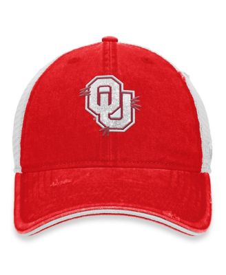 Women's Crimson, White Oklahoma Sooners Radiant Trucker Snapback Hat