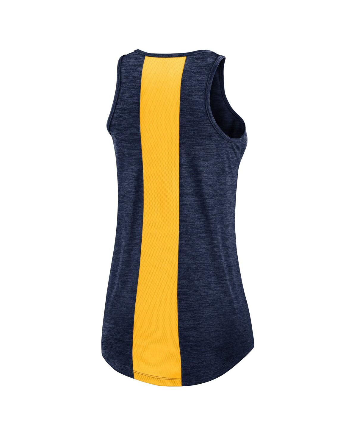 Shop Nike Women's  Navy Milwaukee Brewers Right Mix High Neck Tank Top