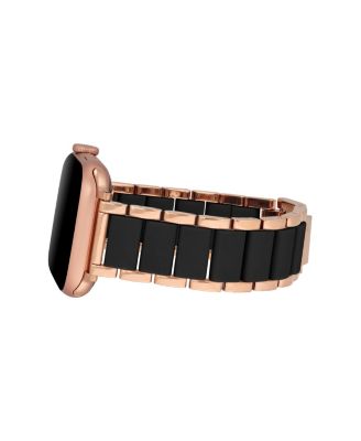 Women's Rose Gold-Tone and Black Silicone Bracelet designed for Apple Watch&reg; 42mm (Series 1-3 only) & 44/45/46/49mm (Ultra & Ultra 2)