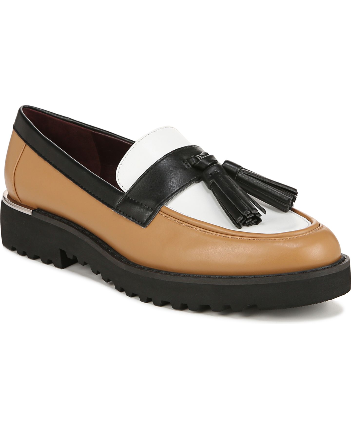 Женские туфли Franco Sarto Carolynn Lug Sole Tassel, цвет: Верблюжий коричневый / Чёрная искусственная кожа — фото 1