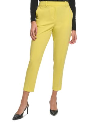 Calvin Klein - Petite Solid Straight-Leg Cropped Pants