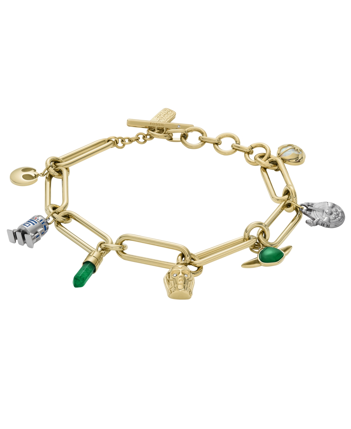 Fossil Star Wars Two-tone Stainless Steel Charm Bracelet In Gold Tone