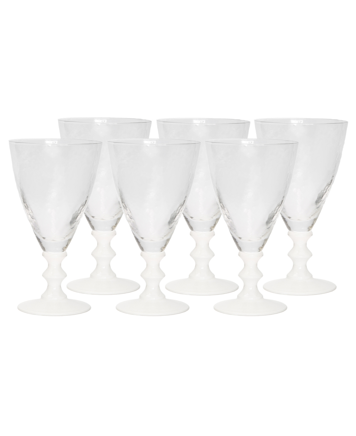 Classic Touch White Stemmed Water Glasses, Set Of 6