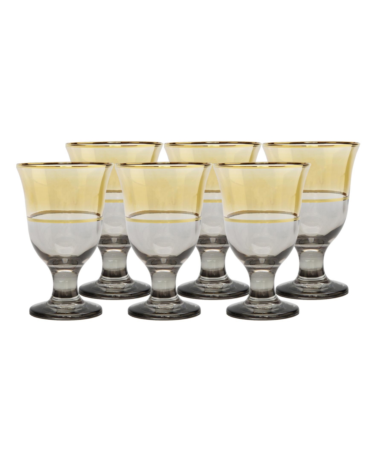 Classic Touch Gold Short Stem Glasses, Set Of 6