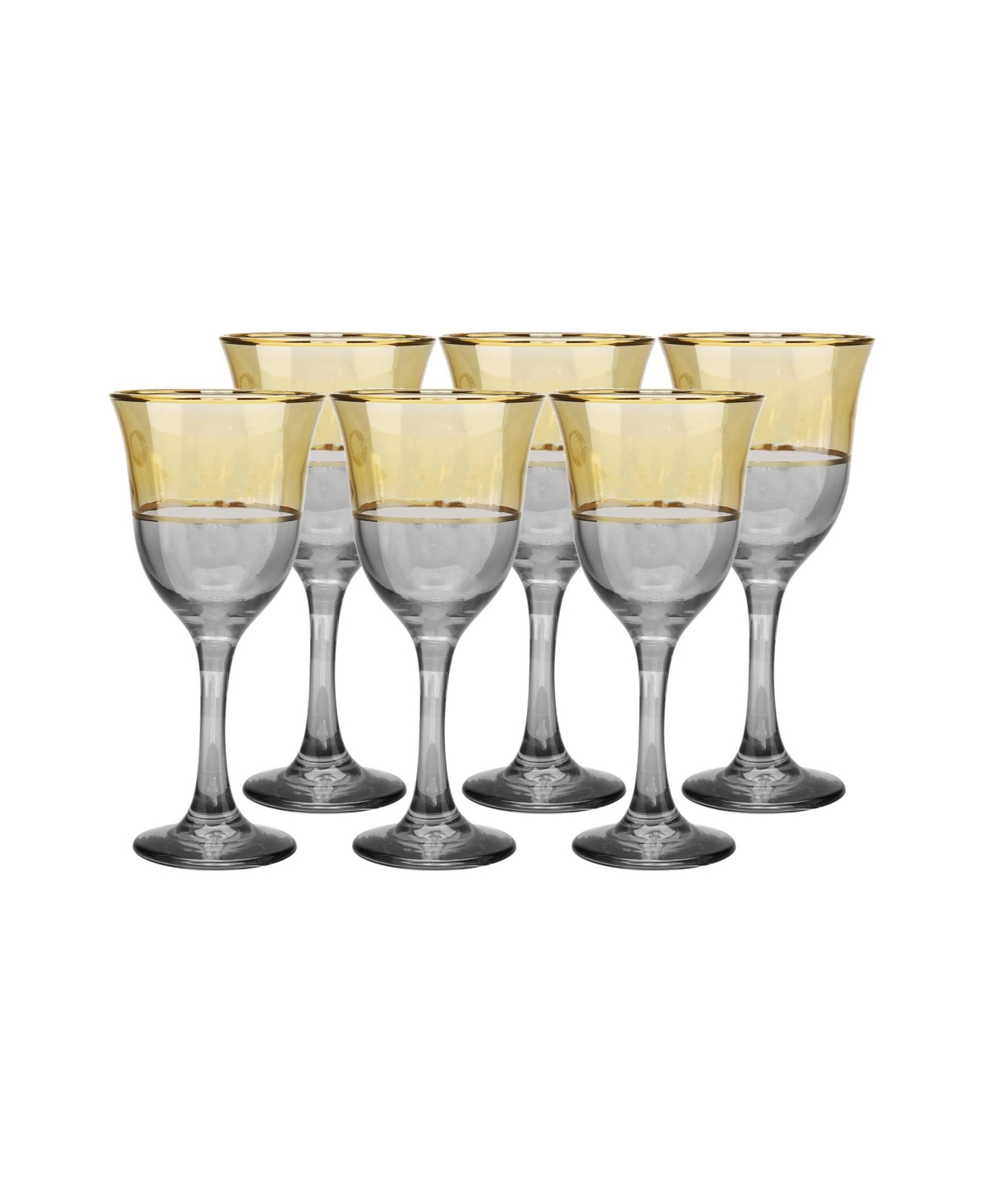 Classic Touch Gold Water Glasses, Set Of 6