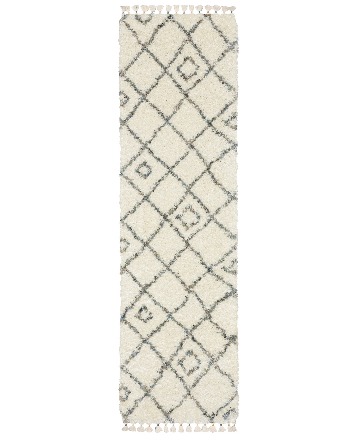 Jhb Design Vertical Shag Vls03a 2'3" X 7'6" Runner Area Rug In Ivory