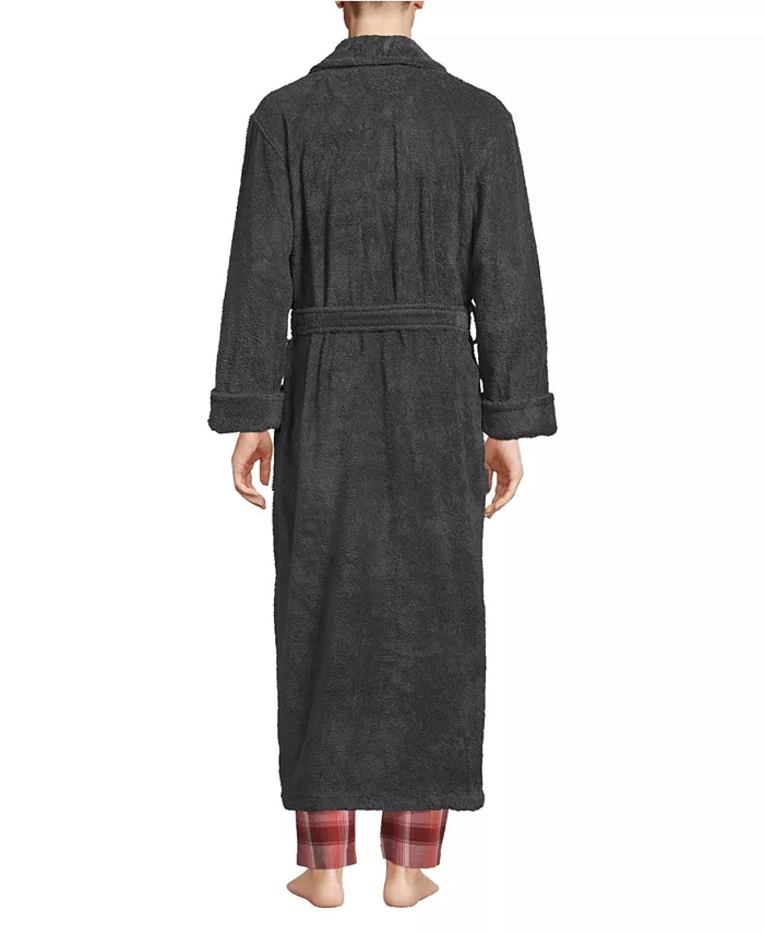 Men's Full Length Turkish Terry Robe - thumbnail 2