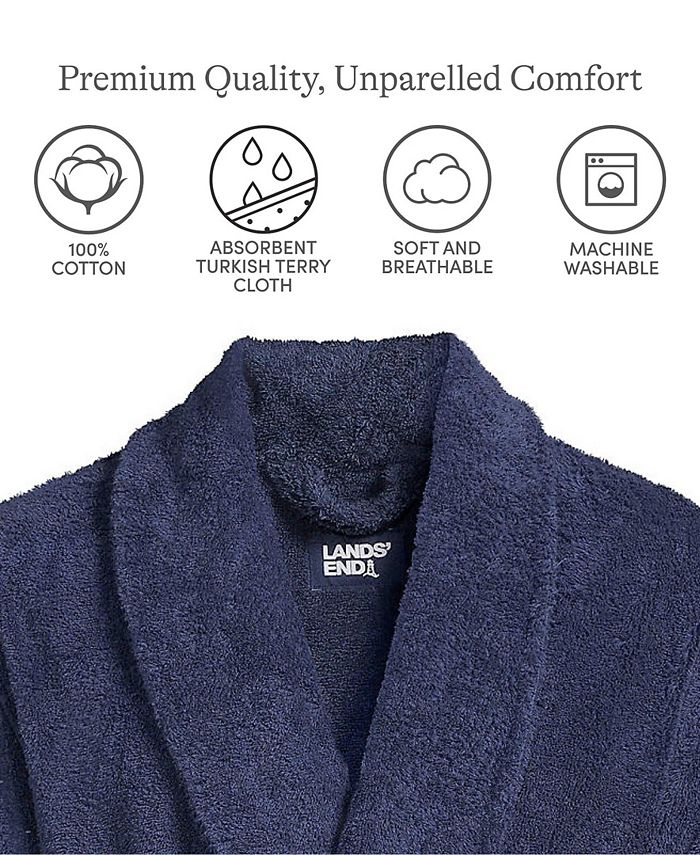 Lands' End Men's Calf Length Turkish Terry Robe Macy's