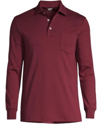 Men's Long Sleeve Cotton Supima Polo Shirt with Pocket