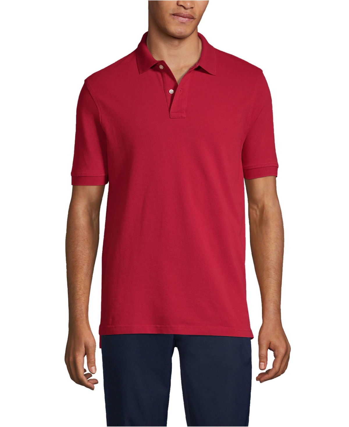 Lands' End Men's School Uniform Short Sleeve Mesh Polo Shirt