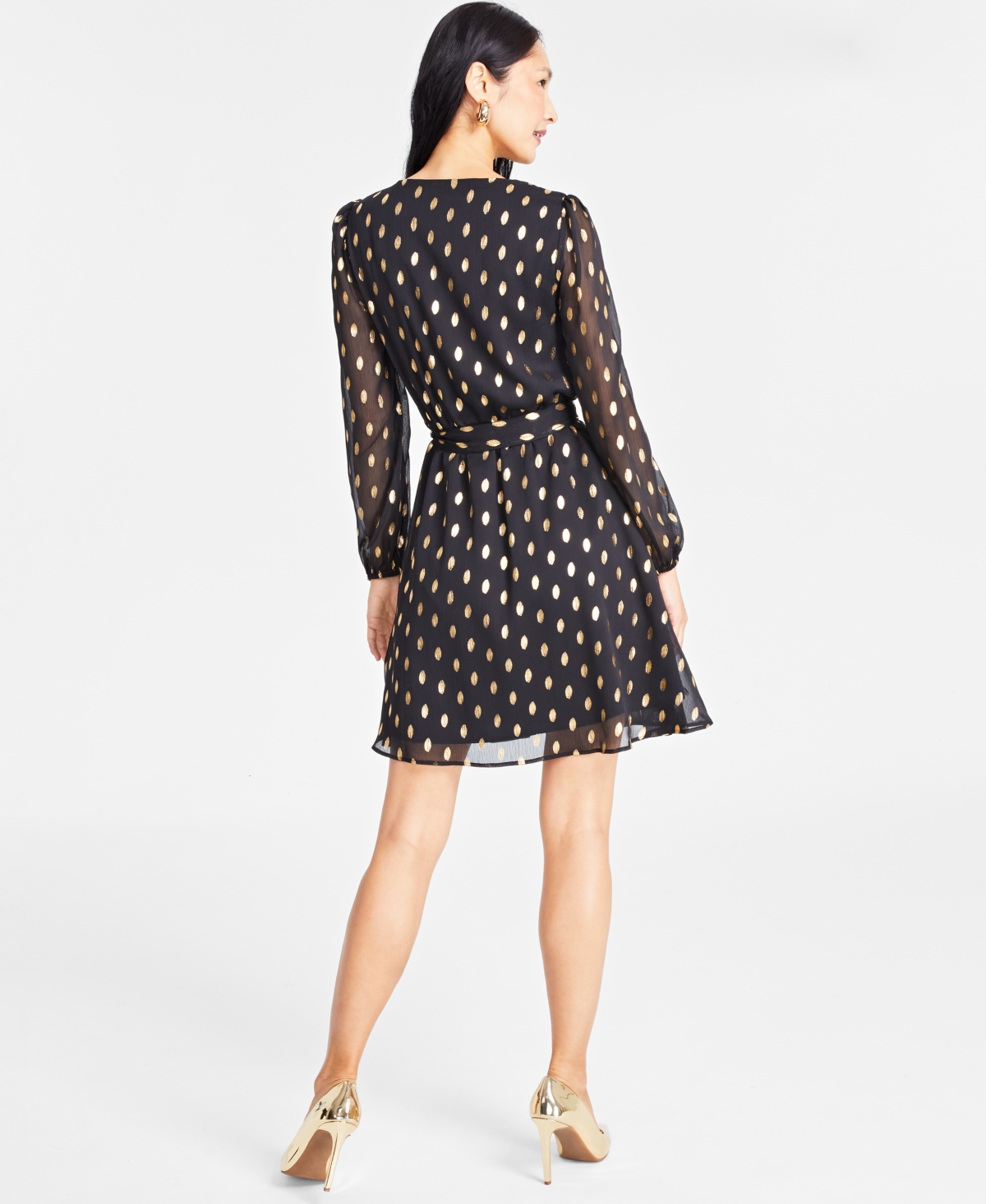 I.n.c. International Concepts Women's Printed Long-Sleeve Family Matching Dress, Created for Macy's