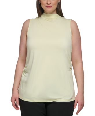 Calvin Klein - Plus Size Mock Neck Sleeveless Top