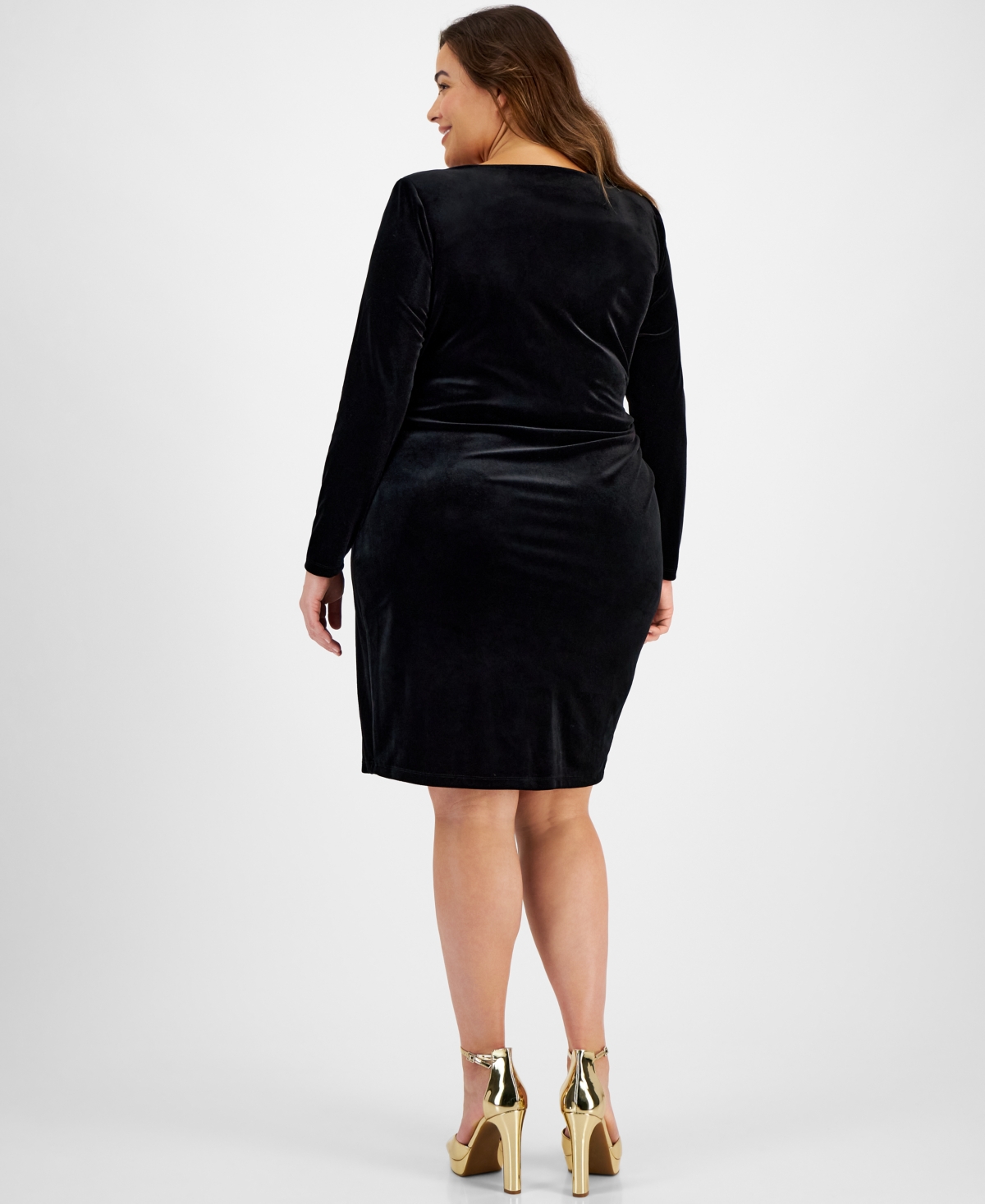 I.n.c. International Concepts Family Matching Plus Size Velvet Long-Sleeve Dress, Created for Macy's