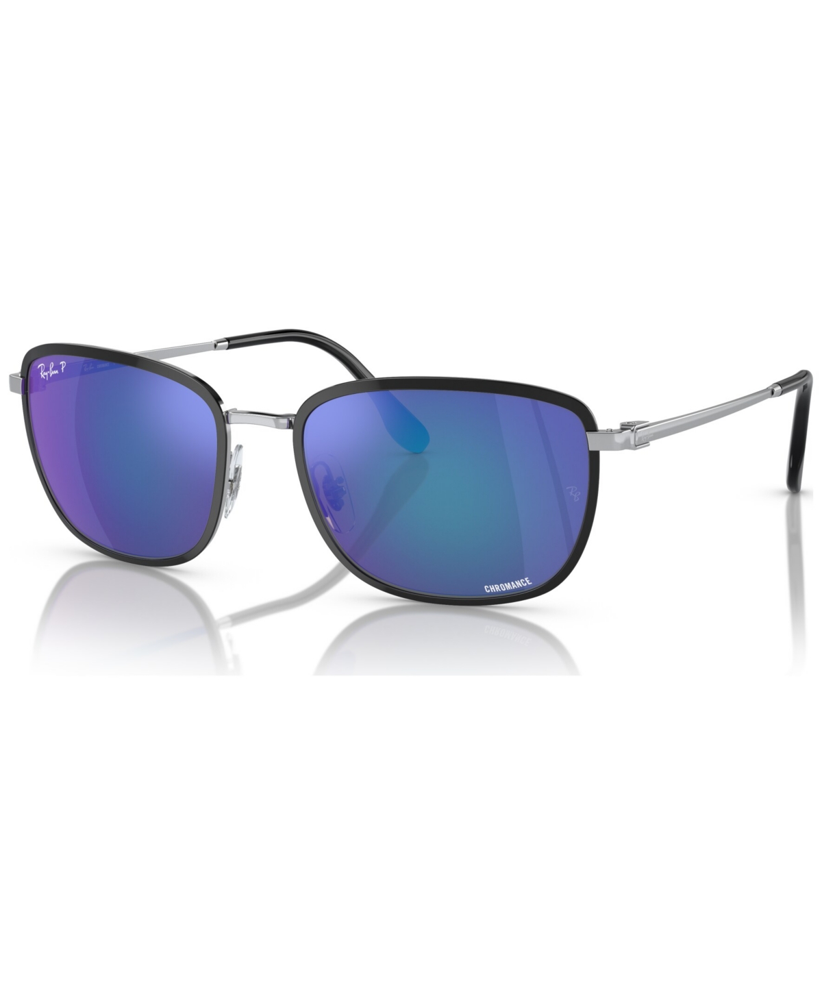 Ray Ban Rb3705 Chromance Sunglasses Silver Frame Blue Lenses Polarized 60-19