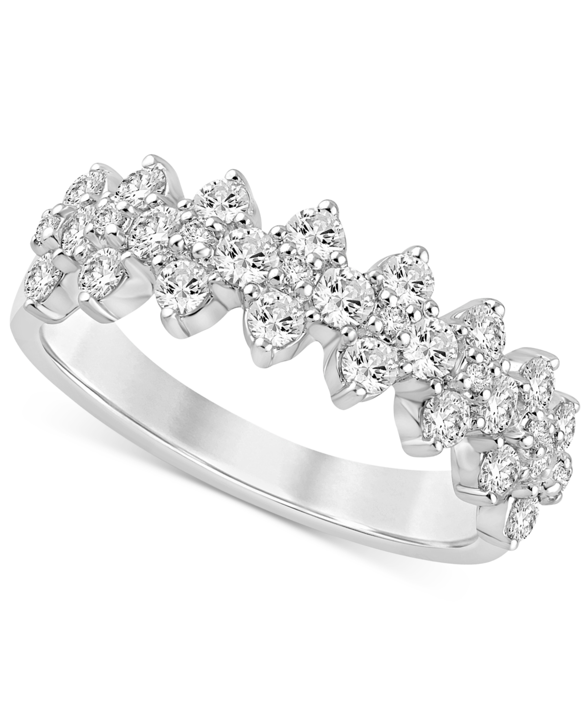 Macy's Diamond Cluster Band (1 Ct. T.w.) In 14k White Gold