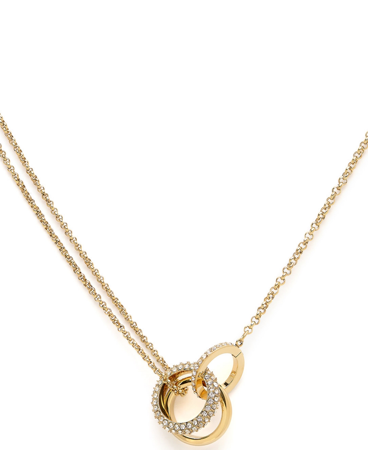 Olivia Burton 18k Gold-plated Crystal Interlink Necklace In Gold-tone