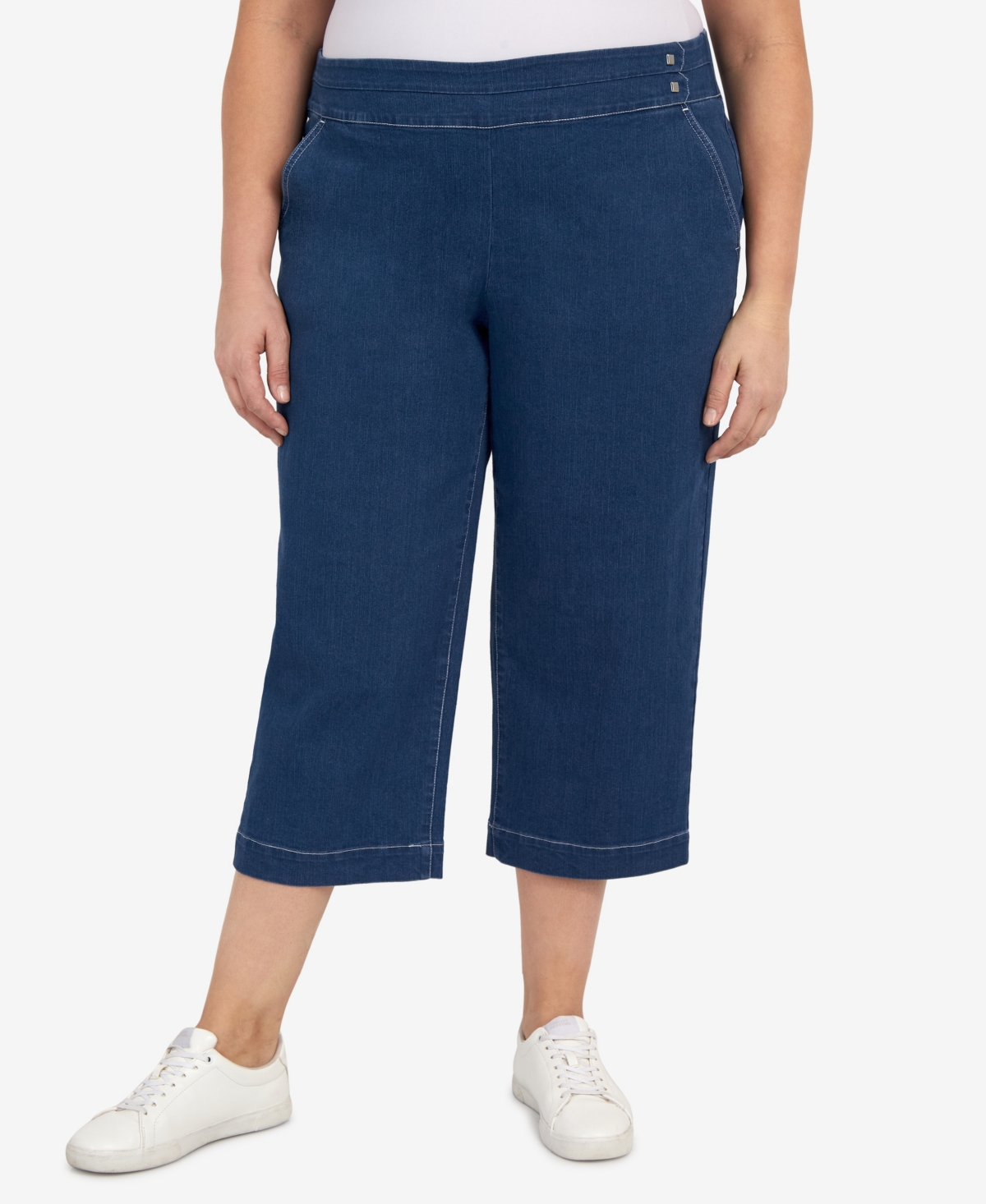 Alfred Dunner Plus Size Banded Denim Capri Pants Smart Closet