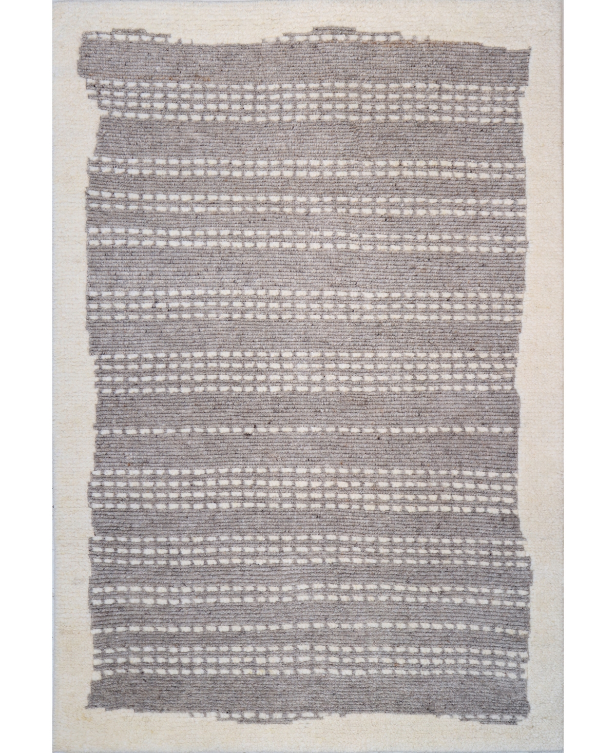 Bb Rugs Natural Wool Nwl26 5' X 7'6" Area Rug In Gray