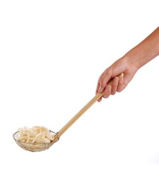 Helen’s Asian Kitchen Spider Strainer, Stainless Steel Mesh with Natural Bamboo Handle, 1 each 7" and 5" Baskets