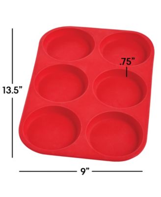Mrs. Anderson’s Baking Set of 2 Silicone 6-Cup Muffin Top Pan, BPA Free, Non-Stick European-Grade Silicone, 13.18" x 9" x 0.6"