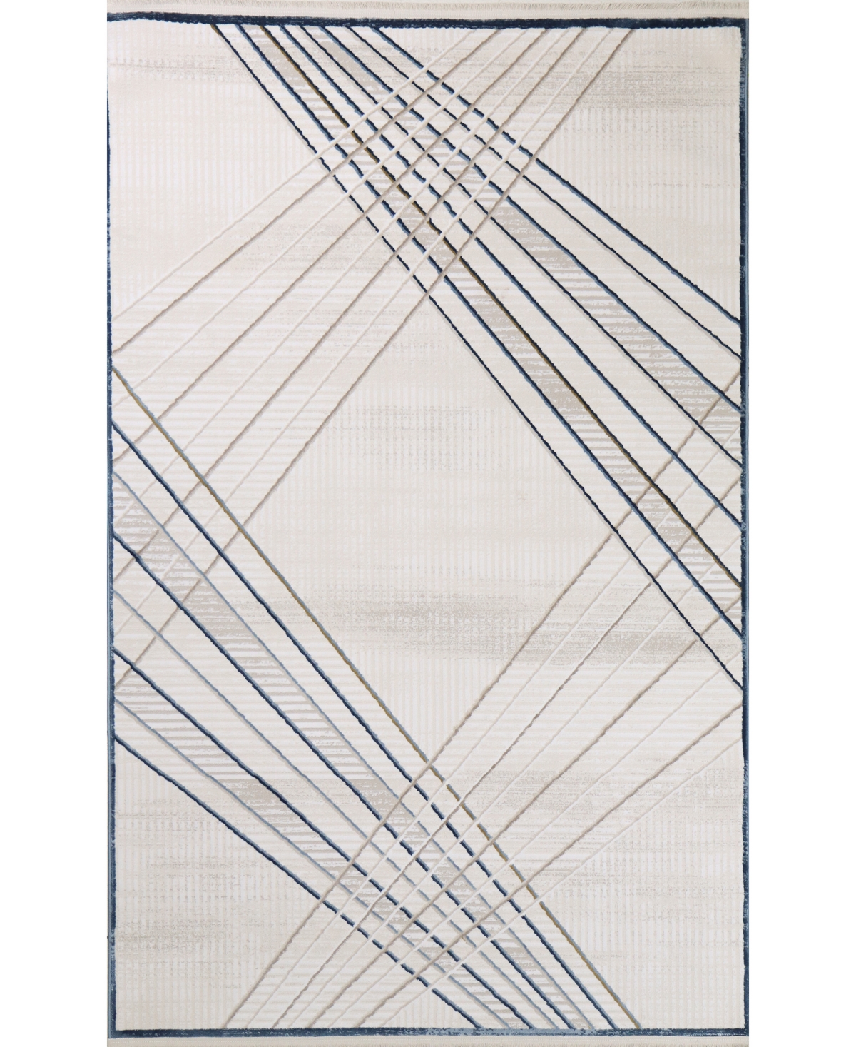 Bb Rugs Hudson HUD307 7'6in x 9'6in Area Rug - Ivory, Blue