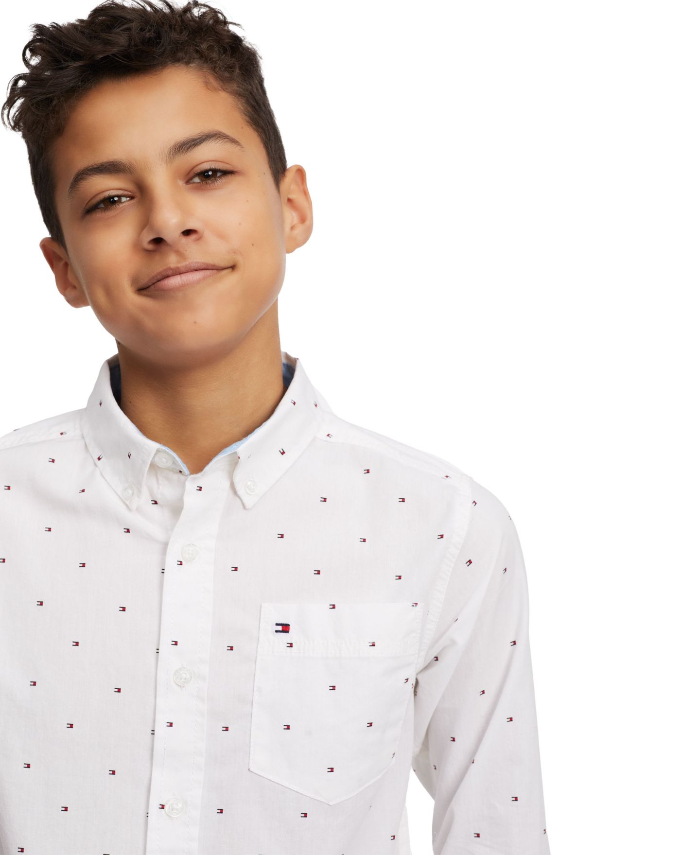 Детская рубашка Tommy Hilfiger Toddler and Little Boys Fred All Over Print Button-Down — фото 1